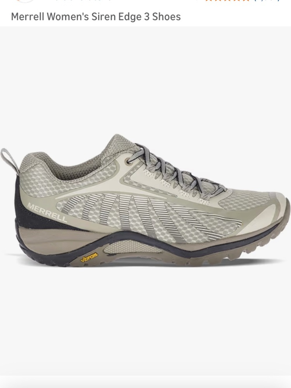 Merrell Women's Siren Edge 3 Trail Shoe – Light Gray and Black